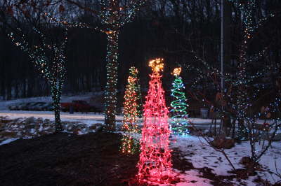 Christmas decorations and lights in Alley park